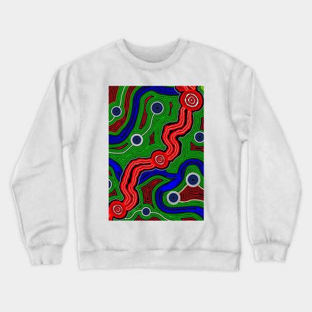 Aboriginal Art - Trans Railway Crewneck Sweatshirt by hogartharts